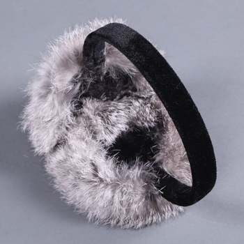 Protecții pentru urechi din blană de iepure, unisex, adulți, iarnă/toamnă, monocrom