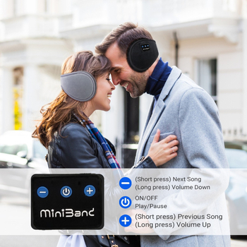 Bezdrôtové ušné náušníky s plyšovým vnútrom, 3D Surround zvuk, Bluetooth 5.3, výdrž batérie približne 12 hodín, zimné vonkajšie použitie