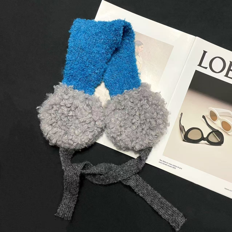 Korejski pleteni ušni štitnici s vezicama, plišasti zimski ušni štitnici, unisex za odrasle, sklopivi i otporni na hladnoću
