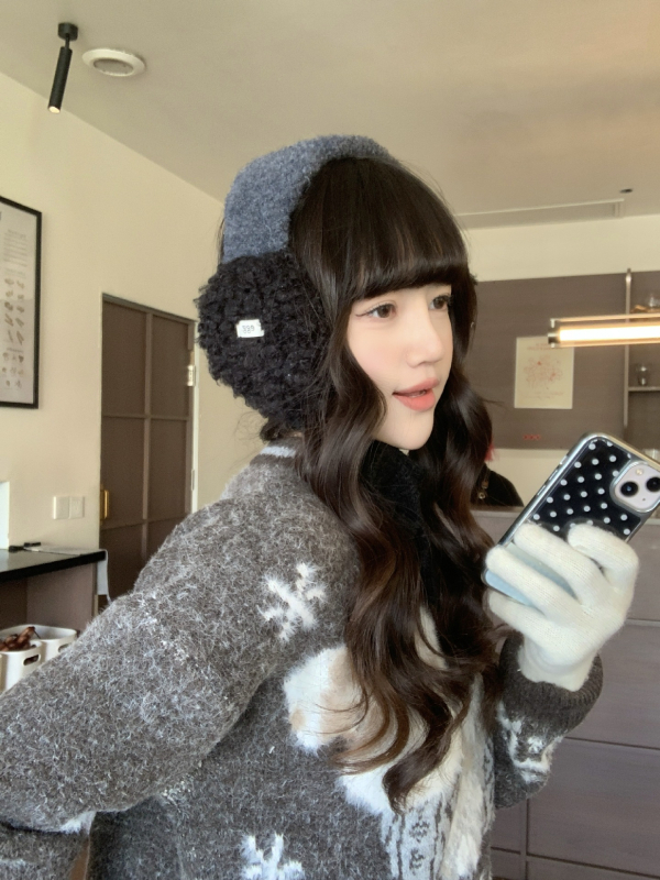 Γυναικείες πλεκτές γούνινες κουκούλες για τα αυτιά - μαλακές, με κορδόνι, ζεστές τον χειμώνα (Υλικό: Ακρυλικό/ψεύτικη μαλλί; Στυλ: Βασικό; Περίοδος: Χειμώνας; Φύλο: Γυναίκες)