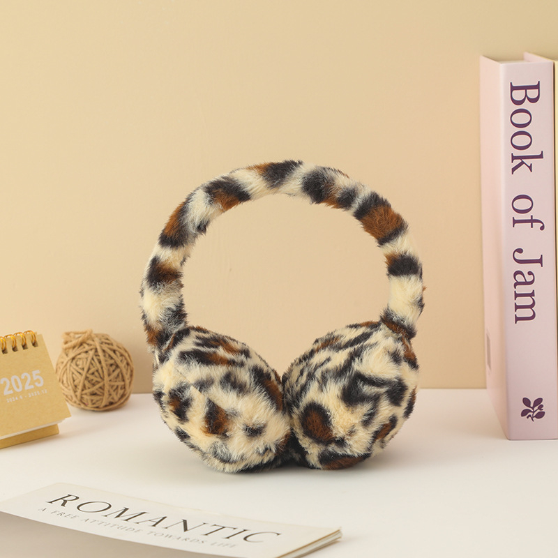 Zimske ušne štitnike s leopard uzorkom, plišani, unisex