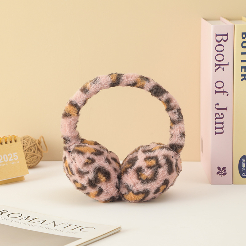 Zimske ušne štitnike s leopard uzorkom, plišani, unisex