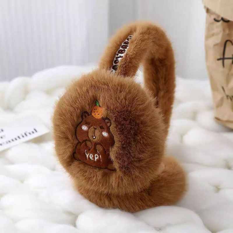 Capybara Dječje plišane earmuffs — Cartoon uzorak, Unisex, za djecu, zadržavaju toplinu zimi