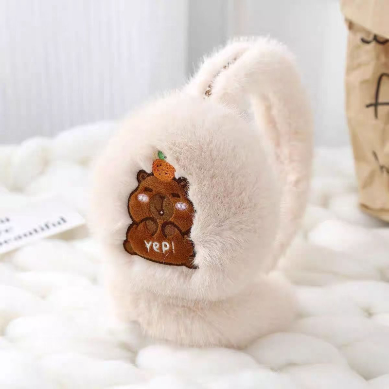 Capybara Dječje plišane earmuffs — Cartoon uzorak, Unisex, za djecu, zadržavaju toplinu zimi