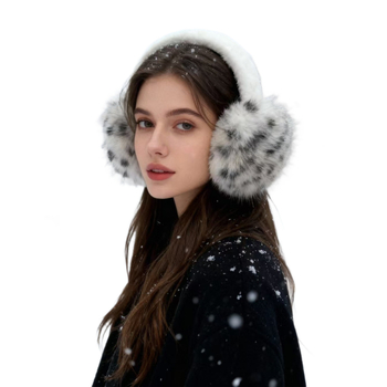 Ακουστικά θέρμανσης για τα αυτιά — λεοπάρ print, βελούδινα, πολυεστερικό, διατήρηση ζεστασιάς, για γυναίκες