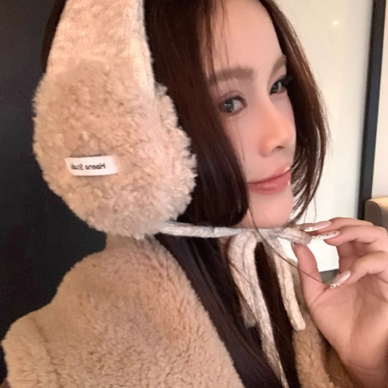 Protecții pentru urechi, stil coreean, căptușite cu pluș, unisex adulți, utilizare de iarnă în exterior