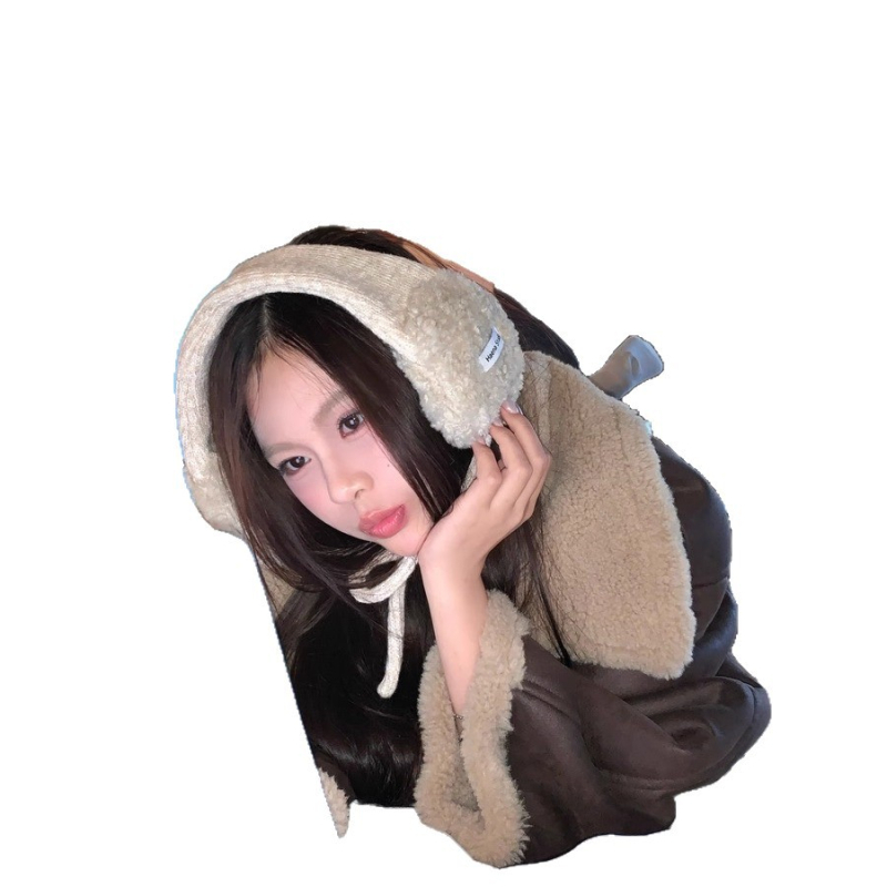 Protecții pentru urechi, stil coreean, căptușite cu pluș, unisex adulți, utilizare de iarnă în exterior