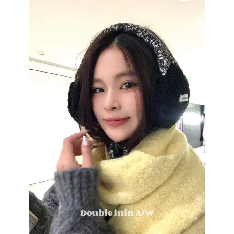 Protecții pentru urechi, stil coreean, căptușite cu pluș, unisex adulți, utilizare de iarnă în exterior