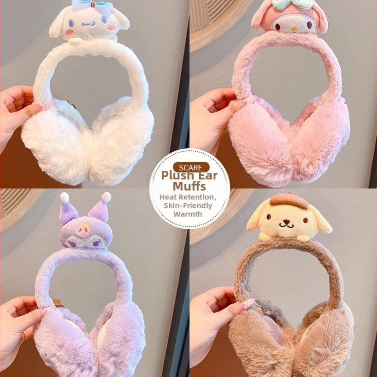 Detské plyšové EarMuffs – cartoon štýl, pre deti, zima jar jeseň