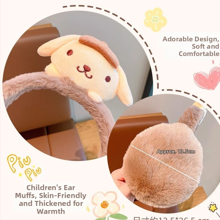 Detské plyšové EarMuffs – cartoon štýl, pre deti, zima jar jeseň
