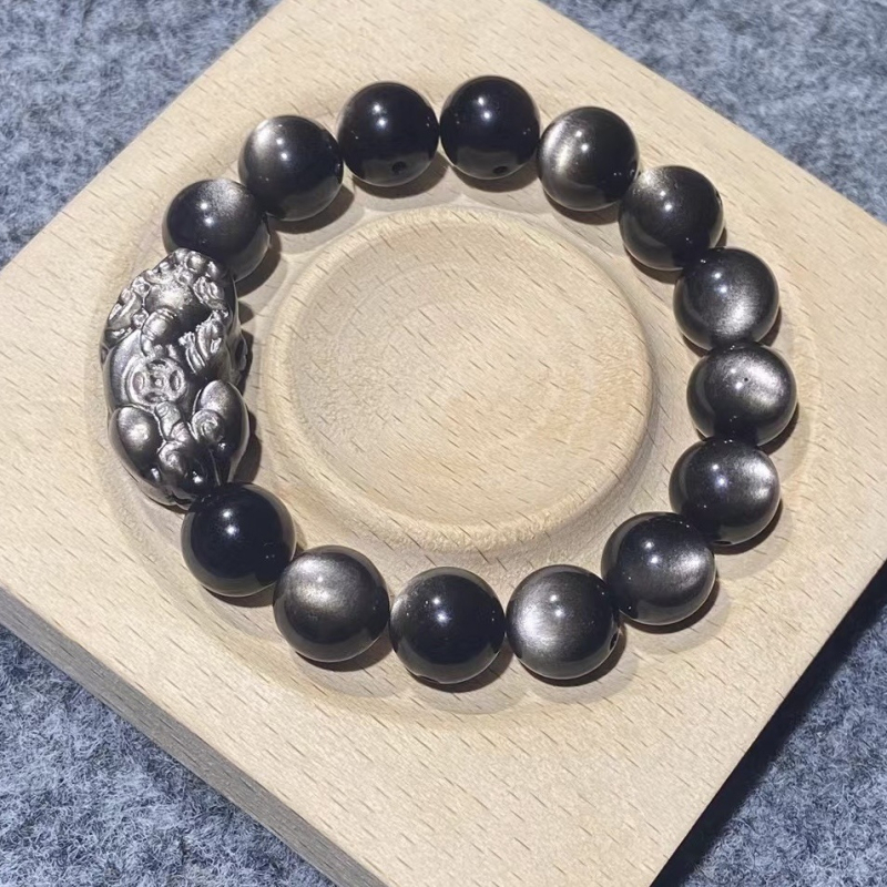 Slobodne kristalne perle s graviranim Pixiu motivom, etno retro stil