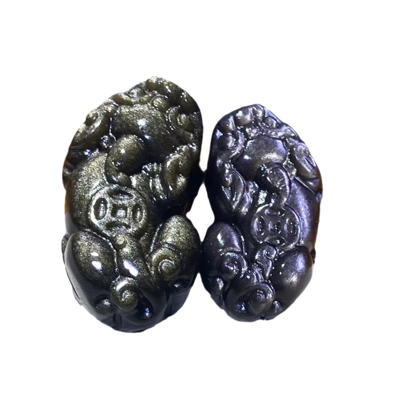 Slobodne kristalne perle s graviranim Pixiu motivom, etno retro stil