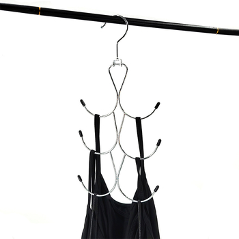 Метален закачалник за дрехи с многослоен дизайн за спестяване на място, антихлъзгащ и подходящ за сутиени, долно бельо, шалове, шапки, колани и вратовръзки