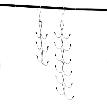 Метален закачалник за дрехи с многослоен дизайн за спестяване на място, антихлъзгащ и подходящ за сутиени, долно бельо, шалове, шапки, колани и вратовръзки