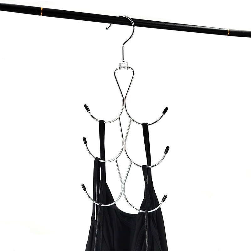Метален закачалник за дрехи с многослоен дизайн за спестяване на място, антихлъзгащ и подходящ за сутиени, долно бельо, шалове, шапки, колани и вратовръзки