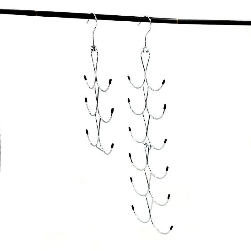 Метален закачалник за дрехи с многослоен дизайн за спестяване на място, антихлъзгащ и подходящ за сутиени, долно бельо, шалове, шапки, колани и вратовръзки