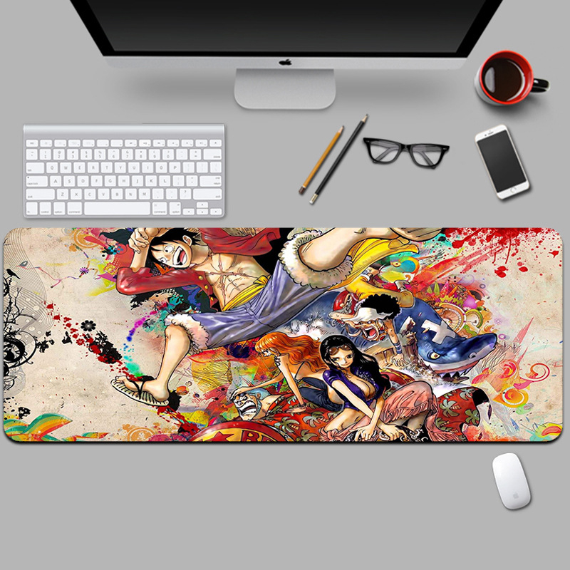 Podložka pod myš s dizajnom One Piece Luffy, z prírodnej gumy, protišmyčná, termotransfer, potlačené logo, prispôsobiteľná