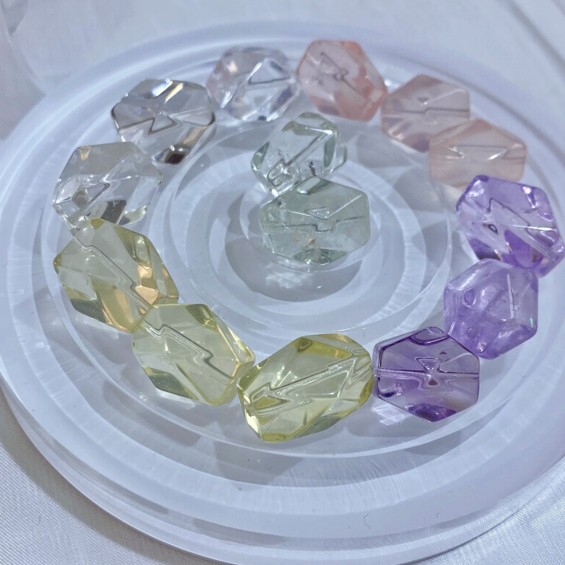 Brățară din cuarț roz cu șnur elastic, ambalaj individual