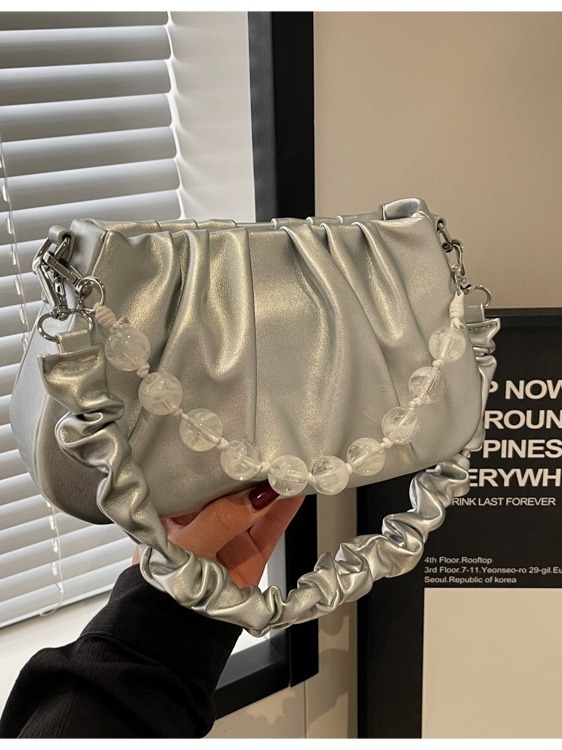 PU miesto stiliaus pečių rankinė su užtrauktuku, poliesterio pamušalas, kišenė telefonui