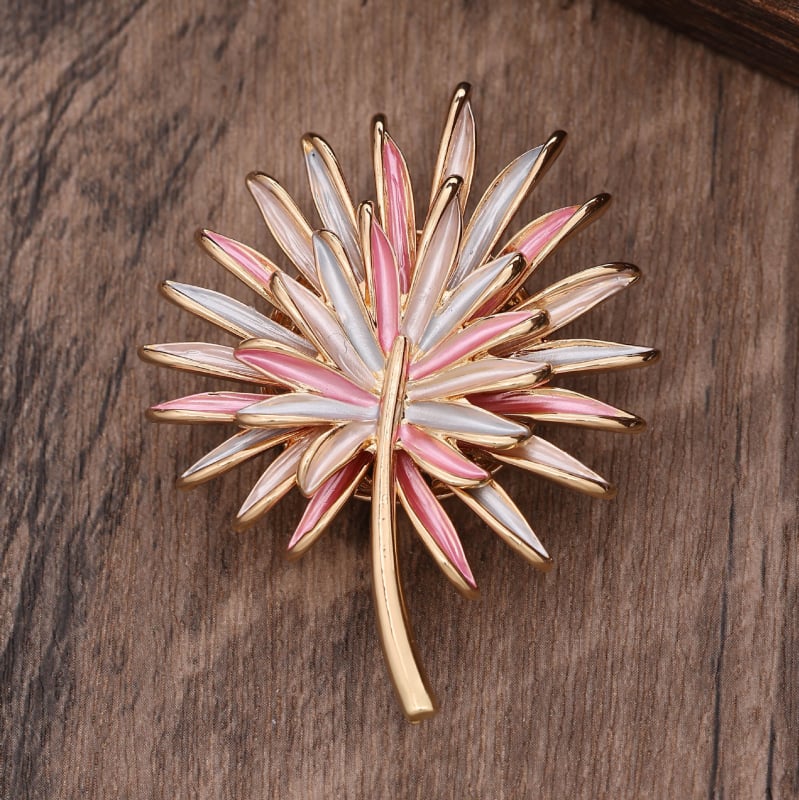 Μαγνητική καρφίτσα με σμάλτο ηλίανθος, διπλού στρώματος, για γυναίκες, από κράμα ψευδάργύρου, πρωτότυπος σχεδιασμός