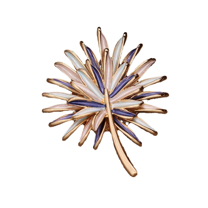 Μαγνητική καρφίτσα με σμάλτο ηλίανθος, διπλού στρώματος, για γυναίκες, από κράμα ψευδάργύρου, πρωτότυπος σχεδιασμός