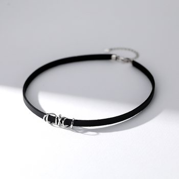 Colier choker din argint 925 Sterling, lanț Wax Rope și pandantiv argintiu
