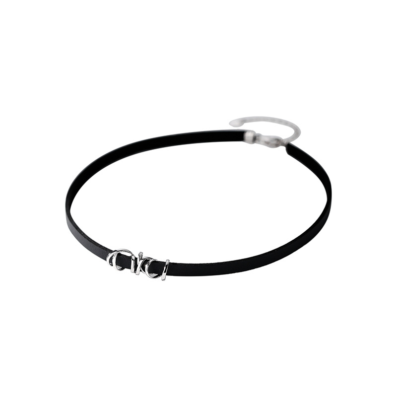 Colier choker din argint 925 Sterling, lanț Wax Rope și pandantiv argintiu