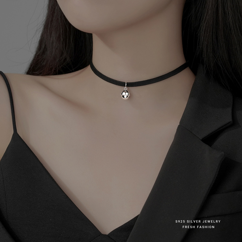 Colier choker din argint 925 Sterling, lanț Wax Rope și pandantiv argintiu