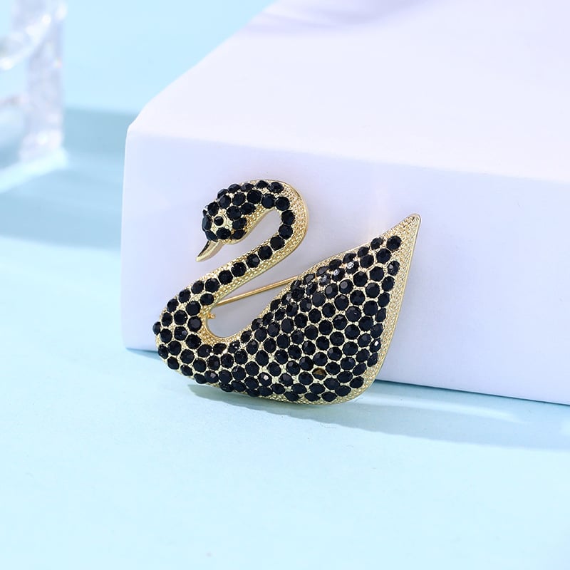 Vintage labud broš, cinkova legura, elektroplatiranje, proljeće 2025