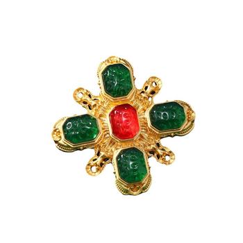 Barokna broš s prekrštenom mašnicom – model: cvijet, mašna, listovi; materijal: cinkova legura; obrada: dijamant