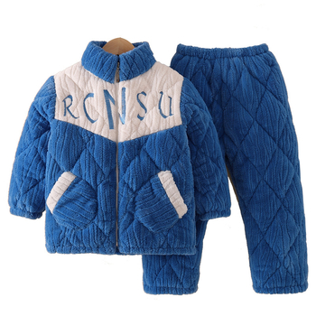 Dječje zimsko homewear od coral fleecea, tri sloja, za uzrast 3-8 godina, toplo i udobno za domaću i vanjsku uporabu
