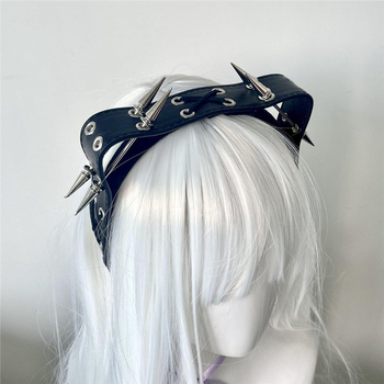 Аксесоар за глава: Сребърна диадема с пирони, форма на възел