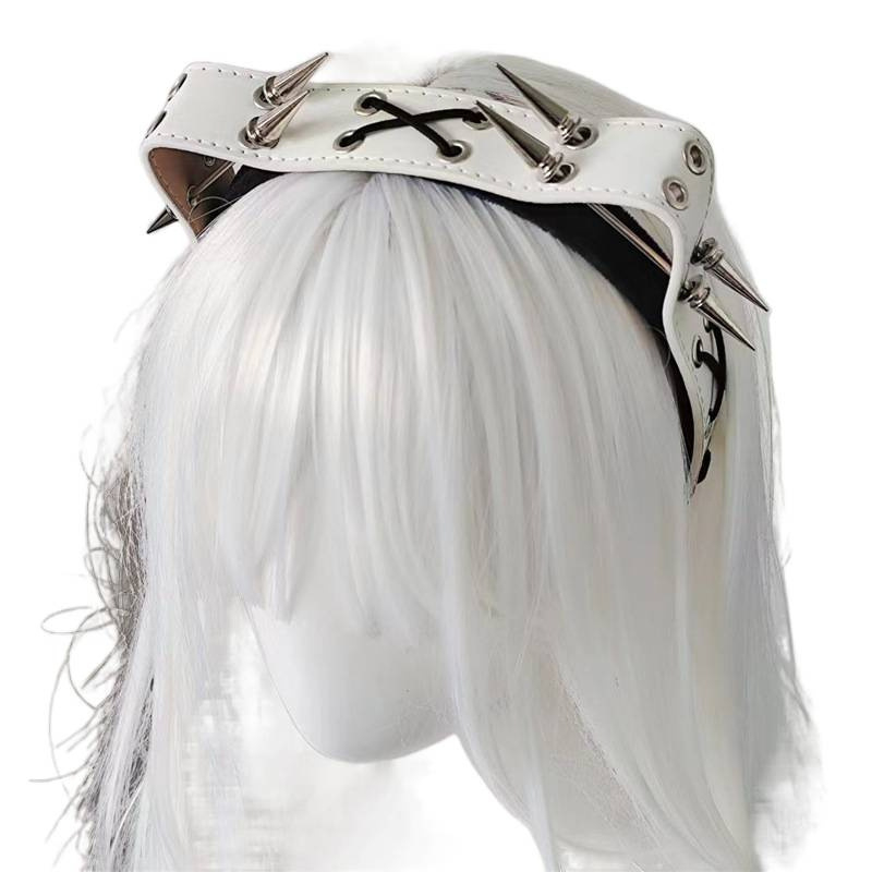 Аксесоар за глава: Сребърна диадема с пирони, форма на възел