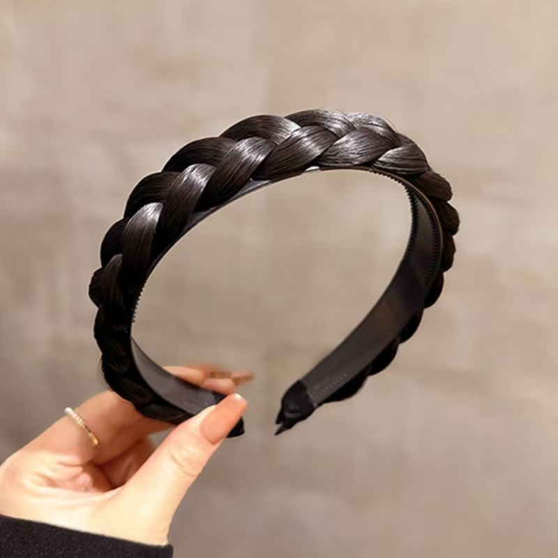 Bandă pentru păr cu împletitură în formă de os de pește, lucrată manual, materiale mixte, unisex, stil vintage artistic, origine Jinhua, vară 2025