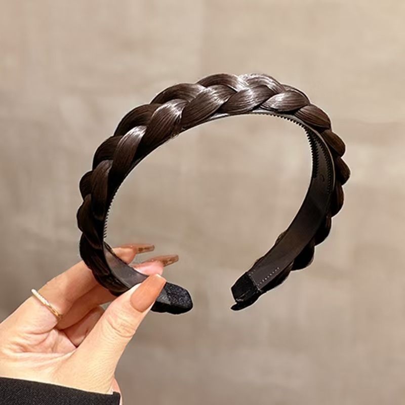 Bandă pentru păr cu împletitură în formă de os de pește, lucrată manual, materiale mixte, unisex, stil vintage artistic, origine Jinhua, vară 2025