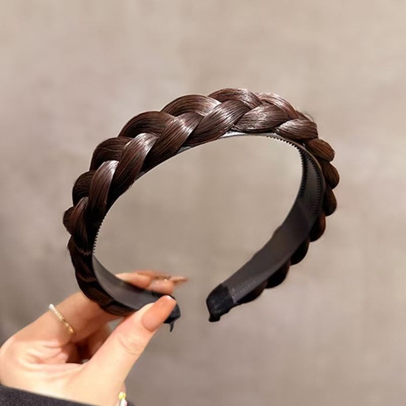 Bandă pentru păr cu împletitură în formă de os de pește, lucrată manual, materiale mixte, unisex, stil vintage artistic, origine Jinhua, vară 2025
