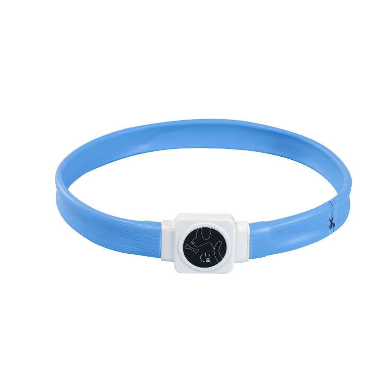 Guler LED din silicon pentru câine, încărcare Type-C, lumină nocturnă intermitentă