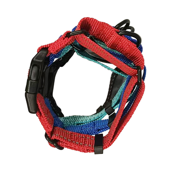 Noćno-reflektirajući trening ogrlica za pse od webbing materijala, podesiva, monohromni uzorak