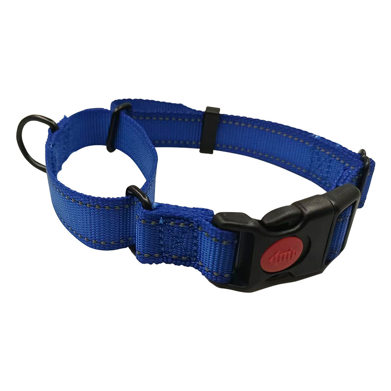 Noćno-reflektirajući trening ogrlica za pse od webbing materijala, podesiva, monohromni uzorak