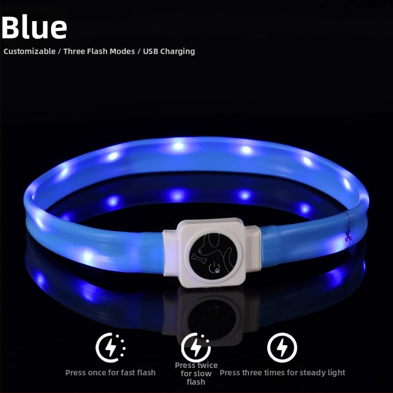 LED obojok pre psa zo silikónu, nabíjanie Type-C a nočné svetlo