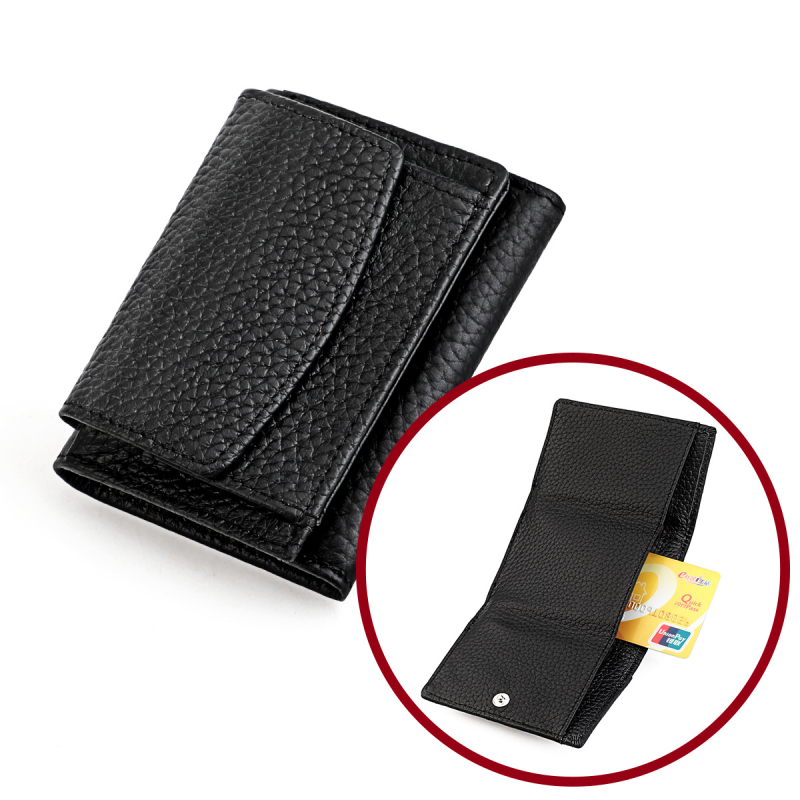 Portofel pentru monede din piele naturală RFID-blocant MaDonNo 3001# cu căptușeală poliester