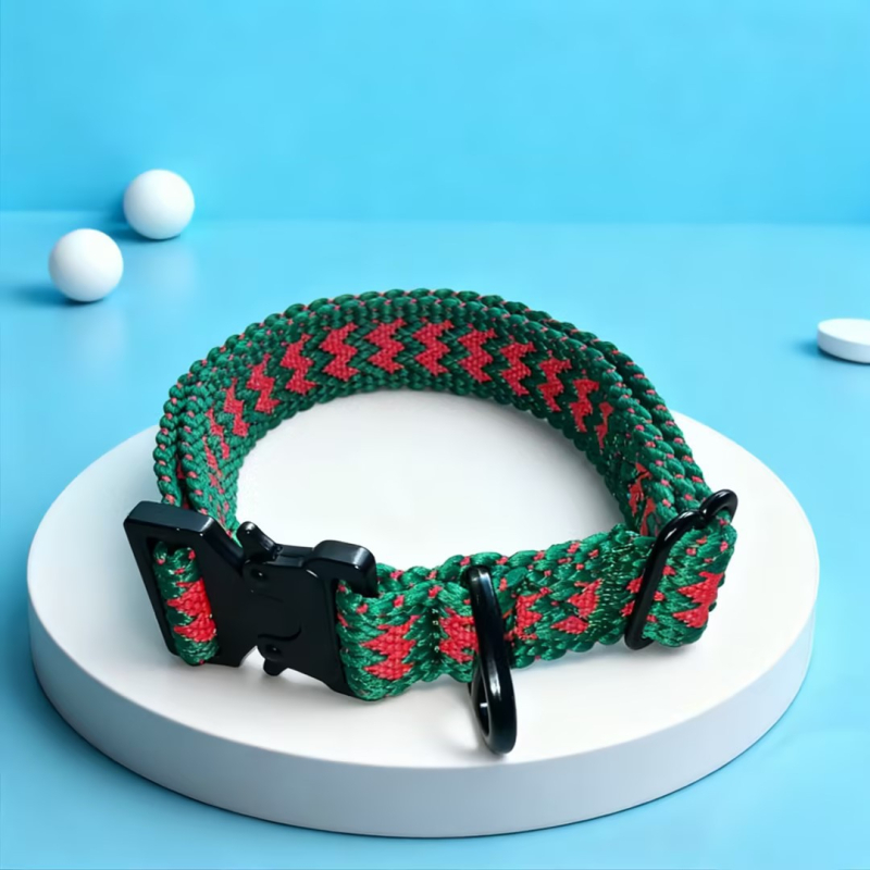 Ovratnik za psa s pletenim geometrijskim uzorkom, podesiv, bez gušenja, za šetnje na otvorenom