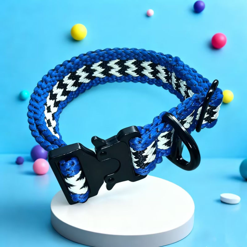 Ovratnik za psa s pletenim geometrijskim uzorkom, podesiv, bez gušenja, za šetnje na otvorenom