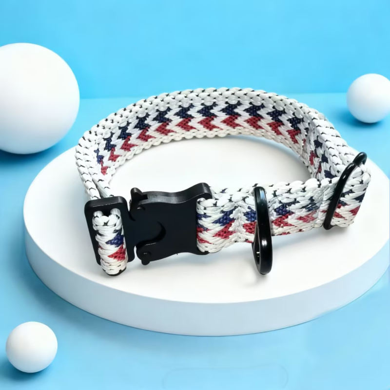 Ovratnik za psa s pletenim geometrijskim uzorkom, podesiv, bez gušenja, za šetnje na otvorenom