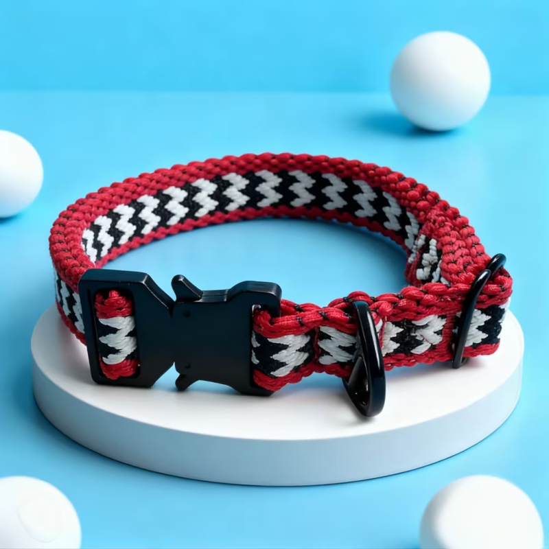 Ovratnik za psa s pletenim geometrijskim uzorkom, podesiv, bez gušenja, za šetnje na otvorenom