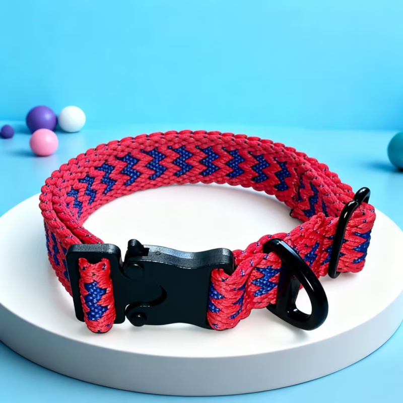 Ovratnik za psa s pletenim geometrijskim uzorkom, podesiv, bez gušenja, za šetnje na otvorenom