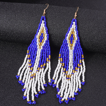 Naušnice boemski etnički stil s resicama i dijamantnim detaljima • Materijal: bakar- legura • Postupak: elektroplatiranje • Model NB5688 • Marka: Nanbo Jewelry Factory