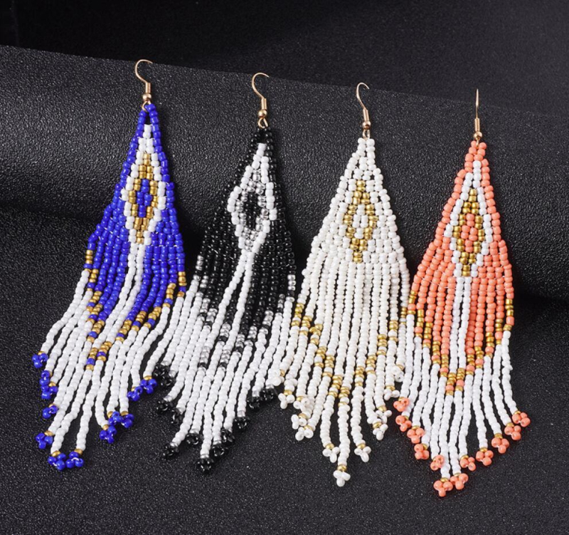 Naušnice boemski etnički stil s resicama i dijamantnim detaljima • Materijal: bakar- legura • Postupak: elektroplatiranje • Model NB5688 • Marka: Nanbo Jewelry Factory