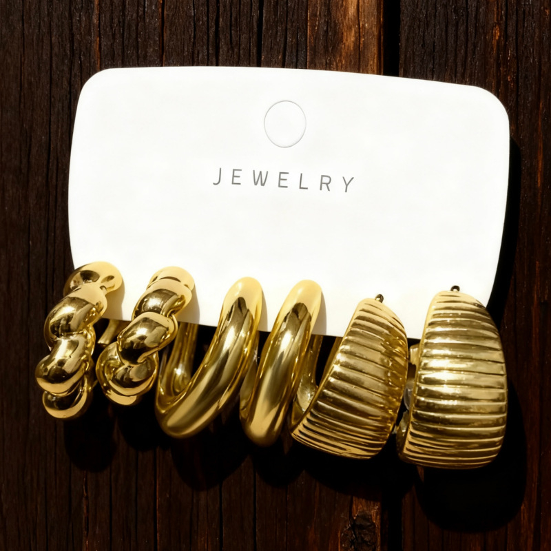 Naušnice Galin Jewelry – Geometrijske, Ccb, Elektroplatina, Nerđajući čelik postovi, INS stil