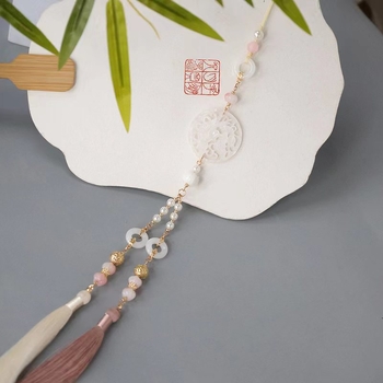 Hanfu pojasni privjesak, Liuli, ručna izrada, drevni stil, dugi resi